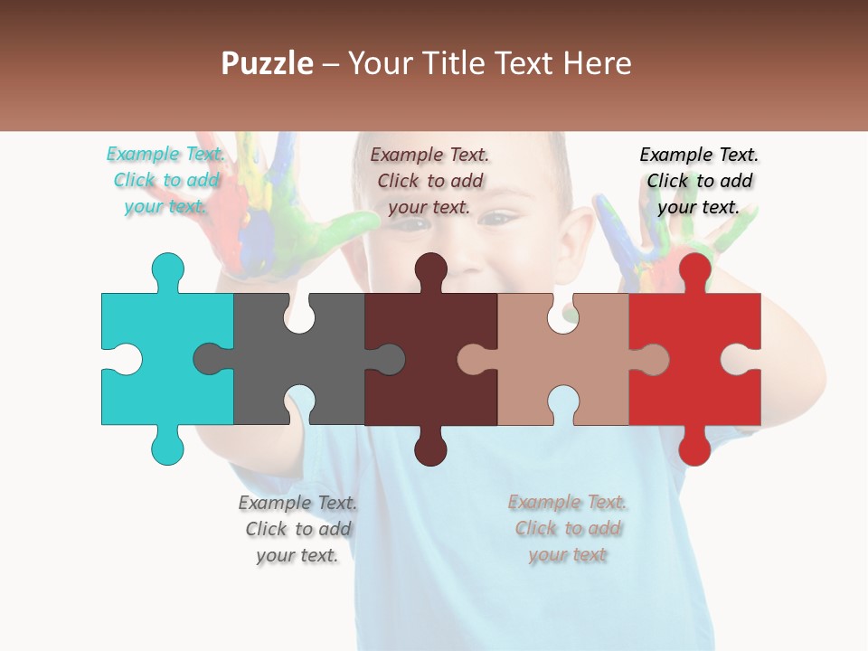 A Young Boy Is Holding His Hands Up To The Camera PowerPoint Template