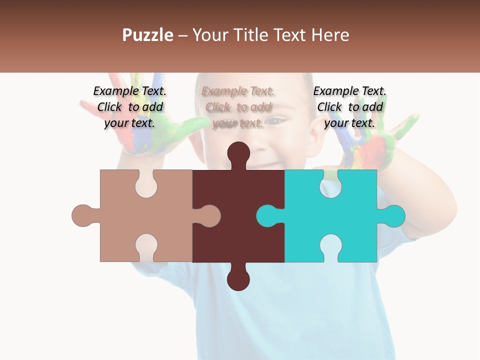 A Young Boy Is Holding His Hands Up To The Camera PowerPoint Template