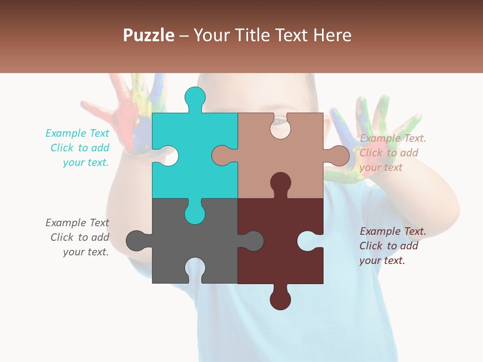 A Young Boy Is Holding His Hands Up To The Camera PowerPoint Template