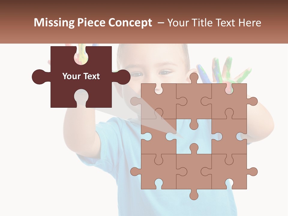 A Young Boy Is Holding His Hands Up To The Camera PowerPoint Template