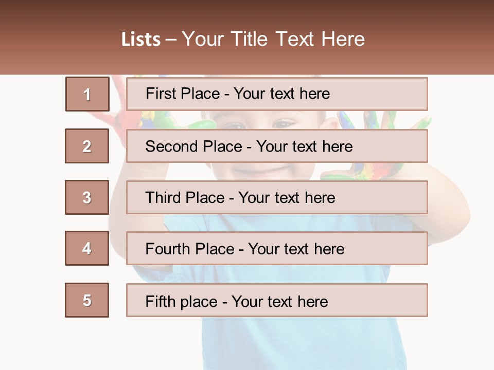 A Young Boy Is Holding His Hands Up To The Camera PowerPoint Template
