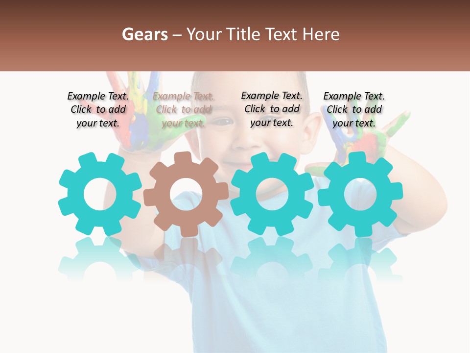 A Young Boy Is Holding His Hands Up To The Camera PowerPoint Template