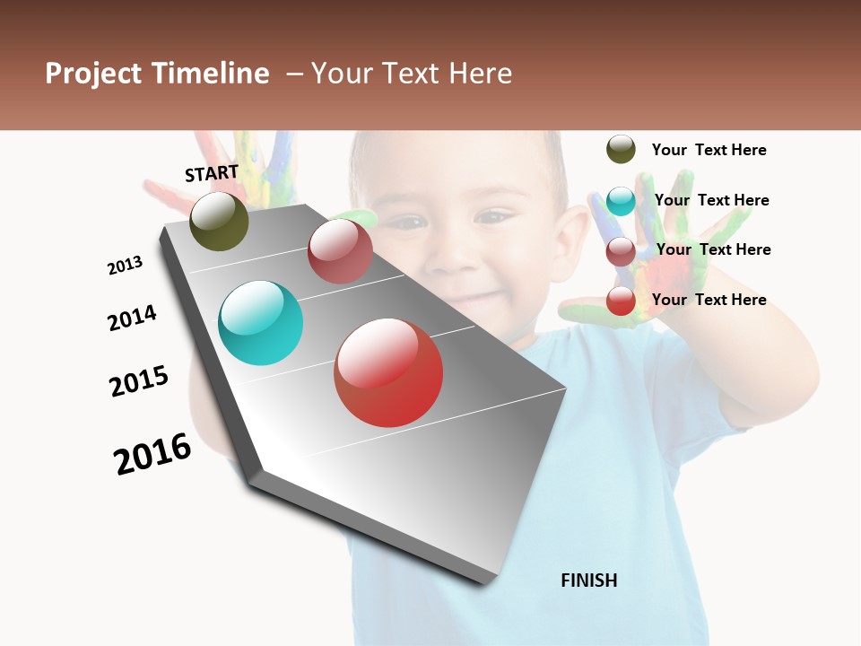 A Young Boy Is Holding His Hands Up To The Camera PowerPoint Template