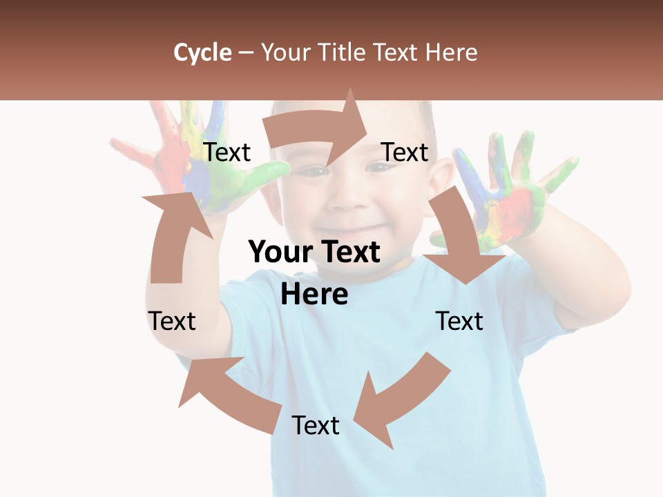 A Young Boy Is Holding His Hands Up To The Camera PowerPoint Template