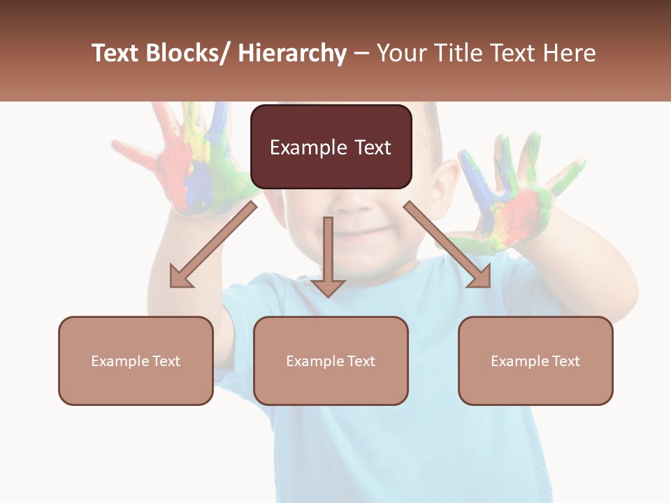 A Young Boy Is Holding His Hands Up To The Camera PowerPoint Template