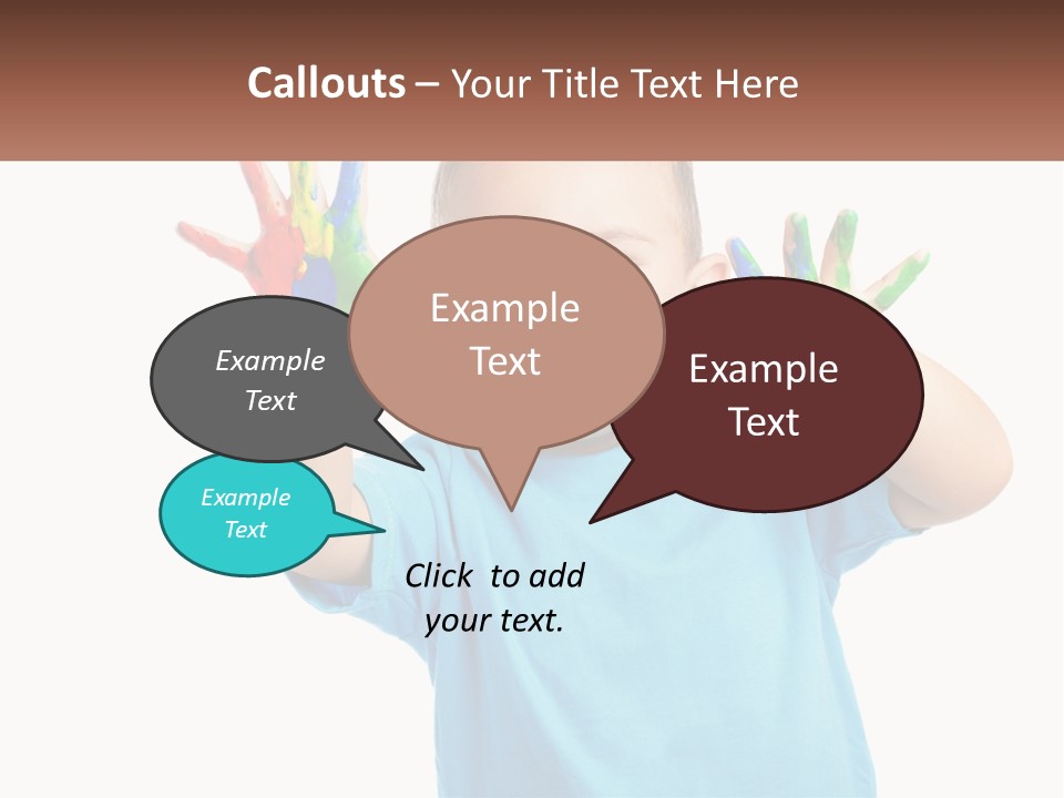 A Young Boy Is Holding His Hands Up To The Camera PowerPoint Template