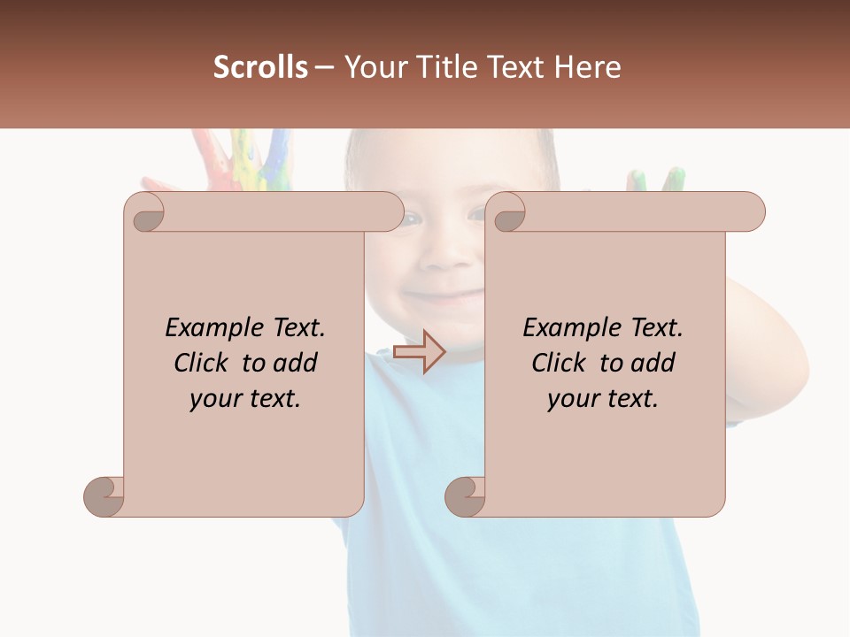 A Young Boy Is Holding His Hands Up To The Camera PowerPoint Template