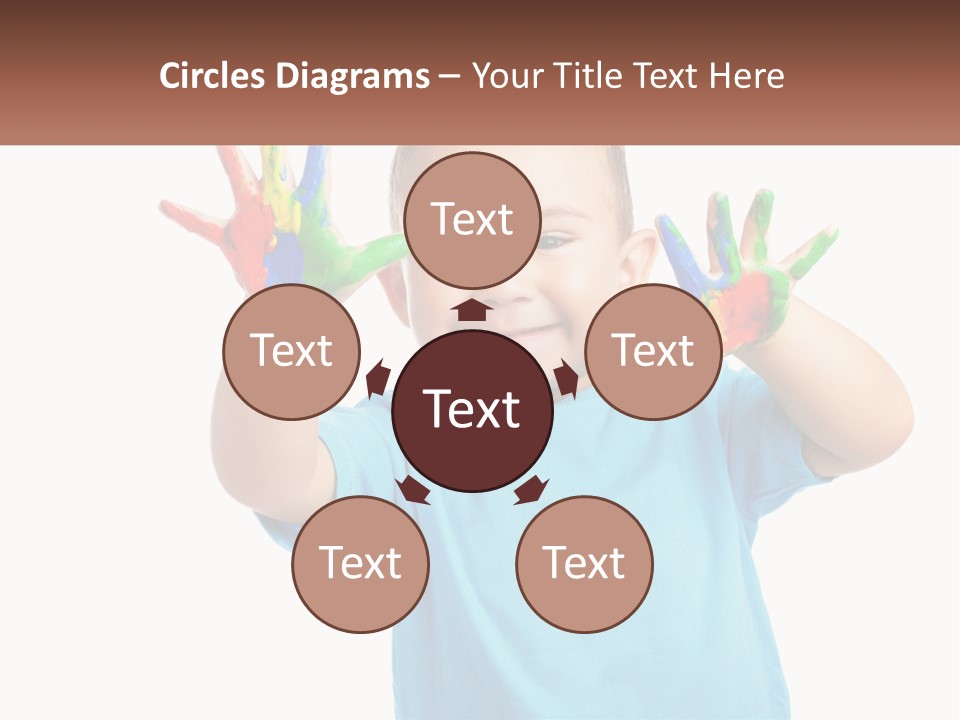 A Young Boy Is Holding His Hands Up To The Camera PowerPoint Template