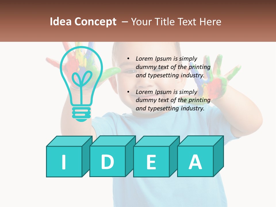 A Young Boy Is Holding His Hands Up To The Camera PowerPoint Template