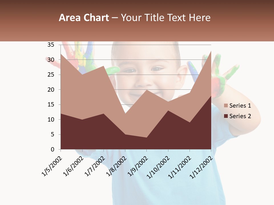A Young Boy Is Holding His Hands Up To The Camera PowerPoint Template