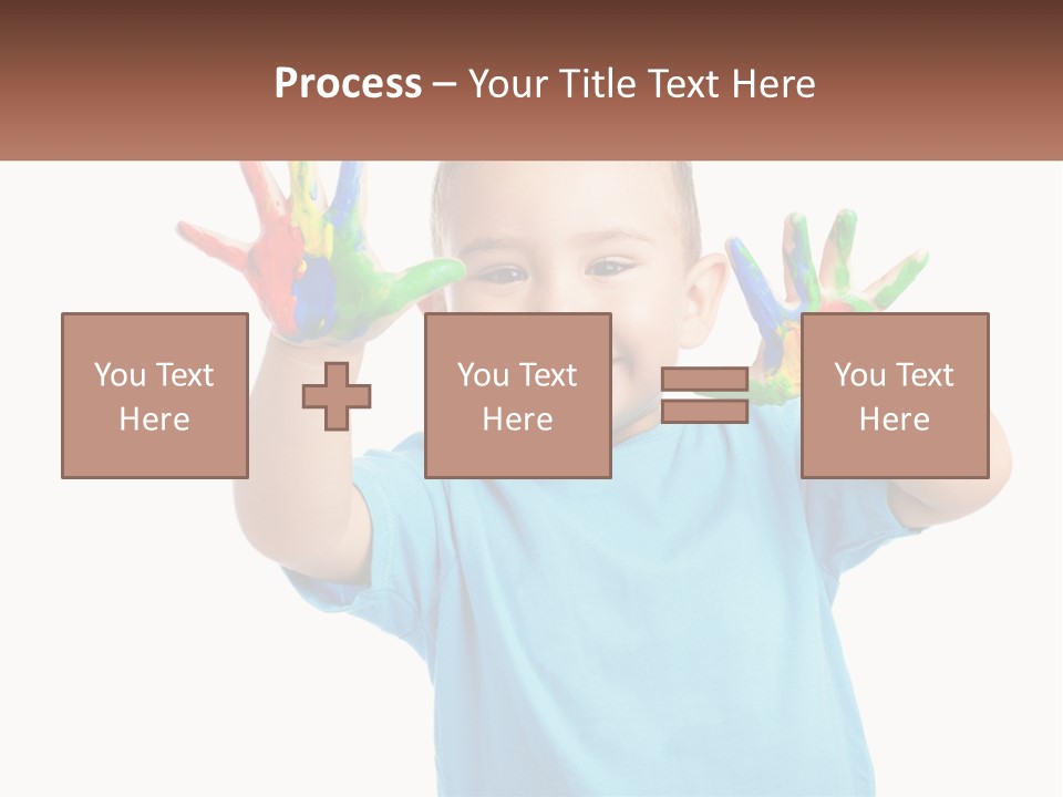 A Young Boy Is Holding His Hands Up To The Camera PowerPoint Template
