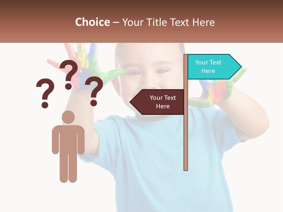 A Young Boy Is Holding His Hands Up To The Camera PowerPoint Template