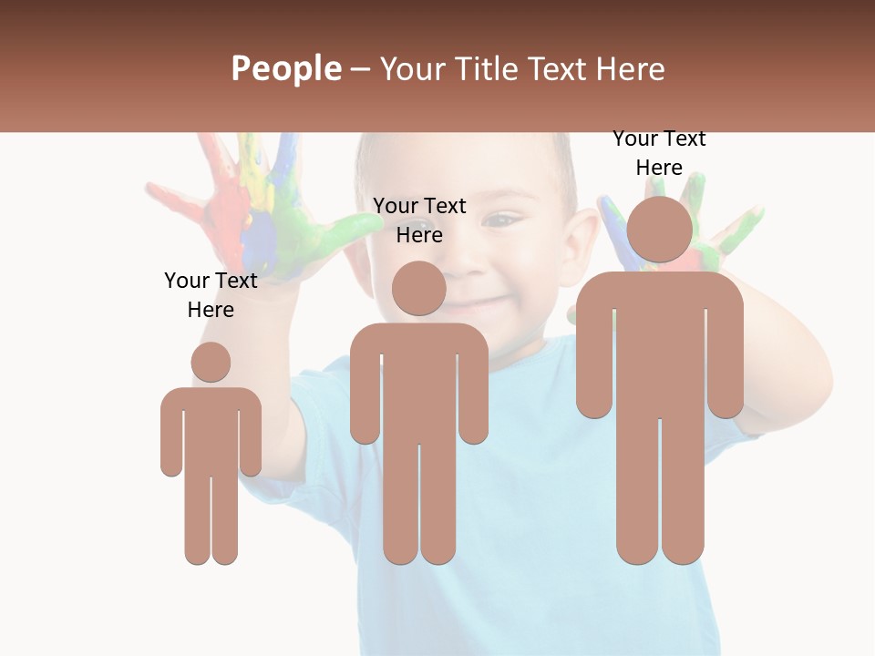 A Young Boy Is Holding His Hands Up To The Camera PowerPoint Template