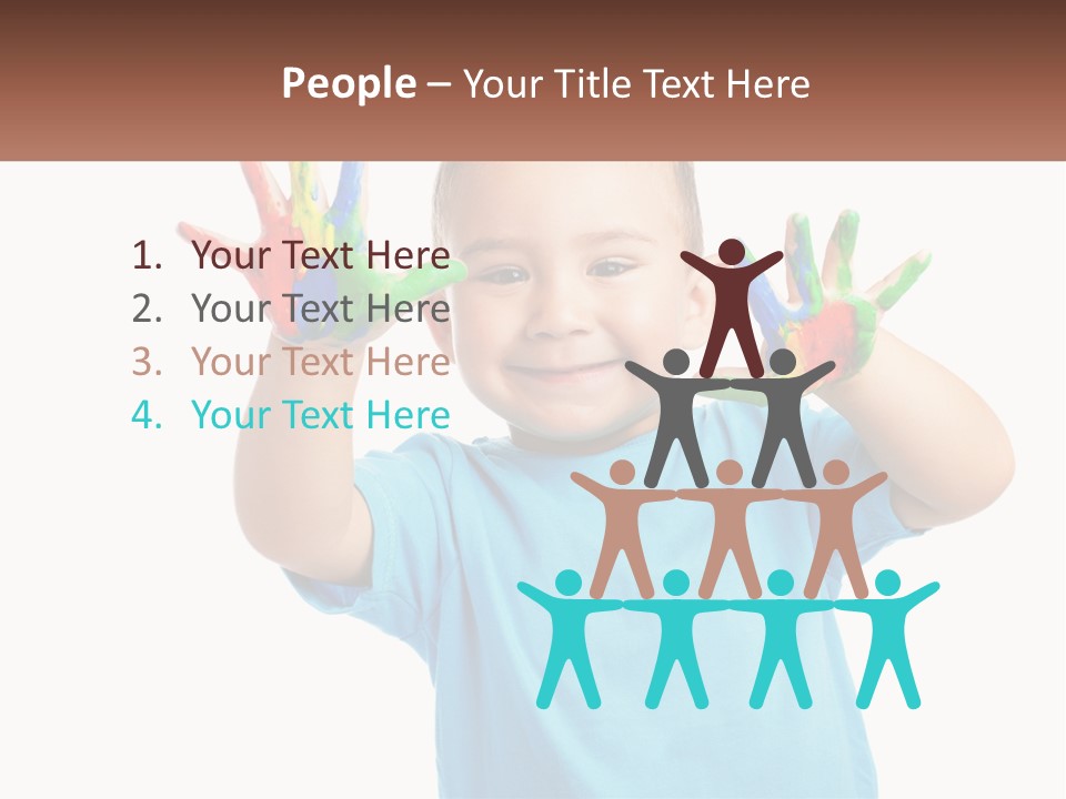 A Young Boy Is Holding His Hands Up To The Camera PowerPoint Template