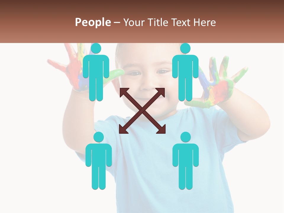 A Young Boy Is Holding His Hands Up To The Camera PowerPoint Template