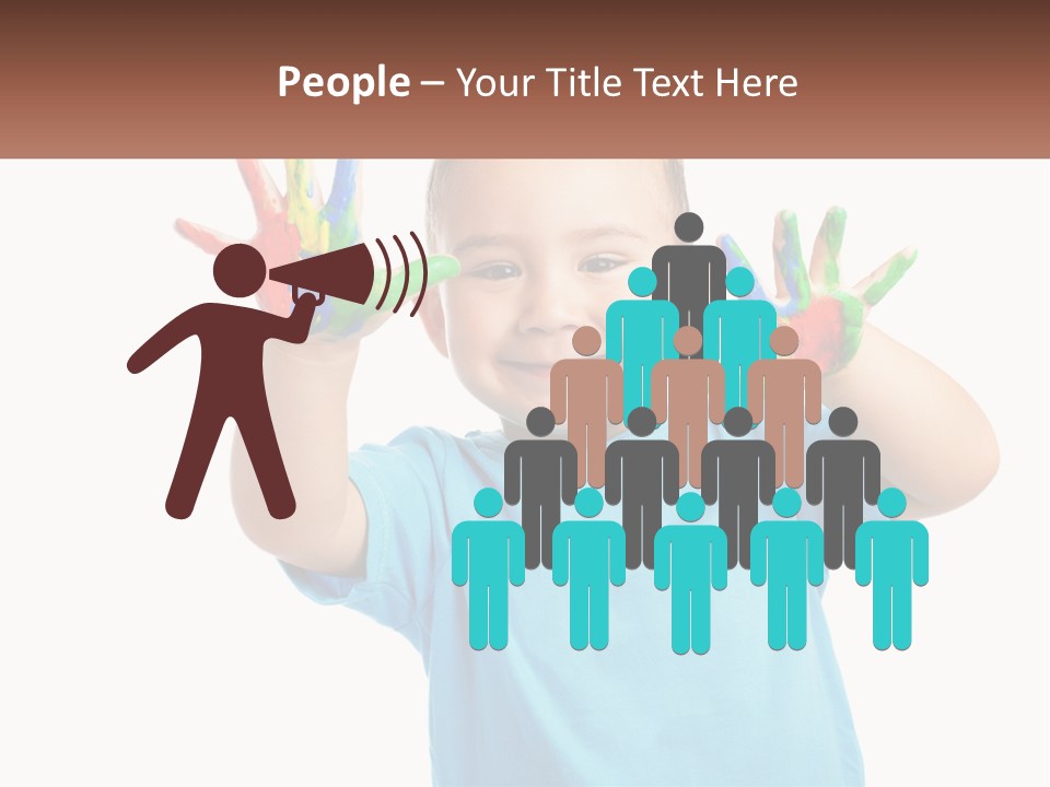 A Young Boy Is Holding His Hands Up To The Camera PowerPoint Template