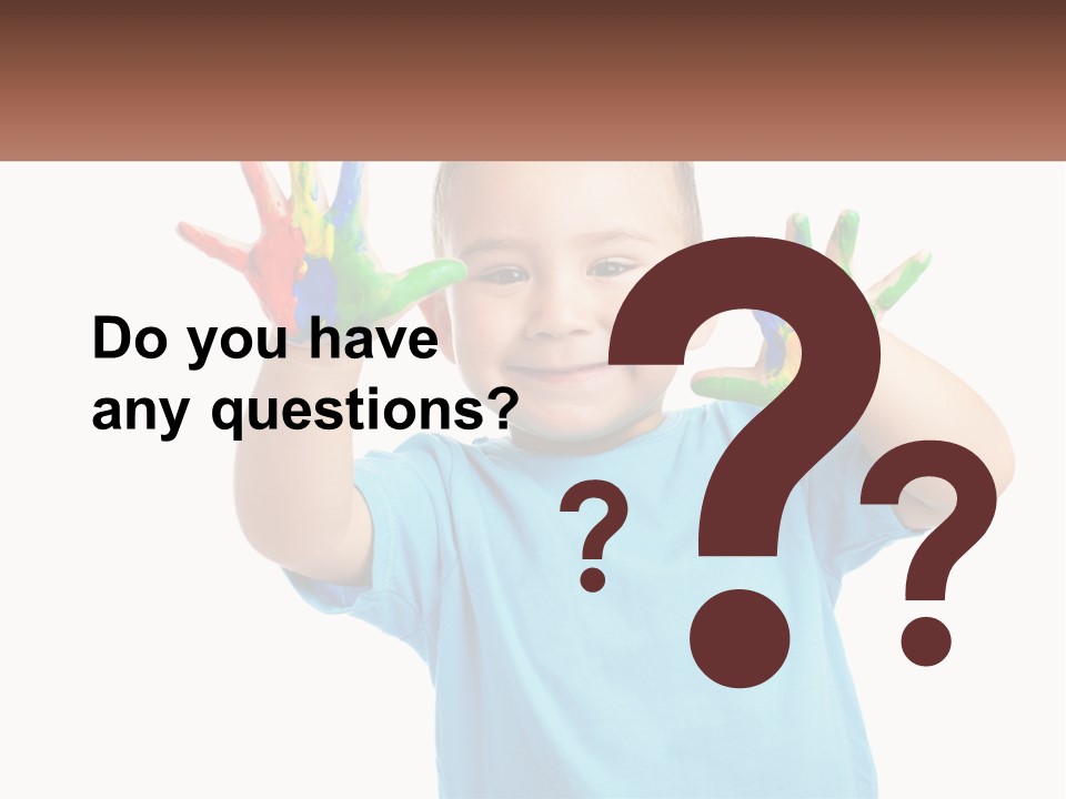 A Young Boy Is Holding His Hands Up To The Camera PowerPoint Template