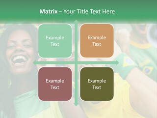 A Group Of Soccer Fans With A Megaphone In Front Of Them PowerPoint Template