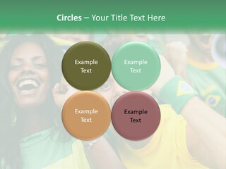 A Group Of Soccer Fans With A Megaphone In Front Of Them PowerPoint Template