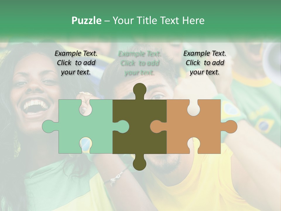 A Group Of Soccer Fans With A Megaphone In Front Of Them PowerPoint Template