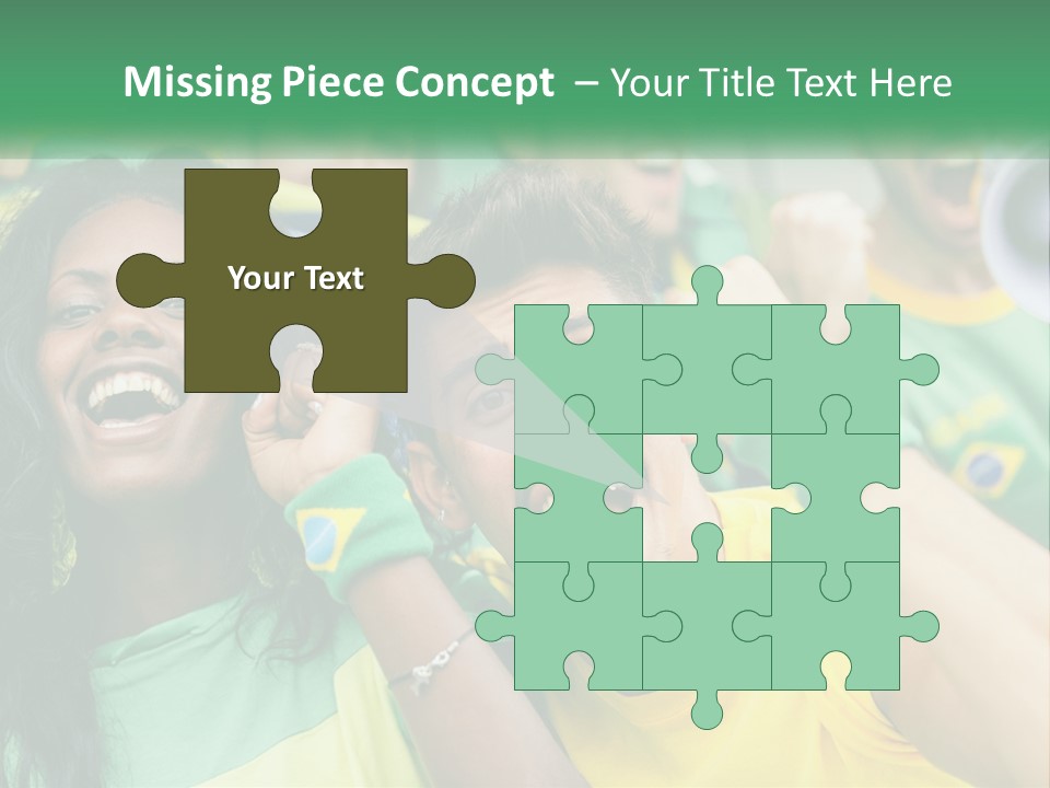 A Group Of Soccer Fans With A Megaphone In Front Of Them PowerPoint Template