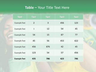 A Group Of Soccer Fans With A Megaphone In Front Of Them PowerPoint Template