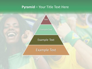 A Group Of Soccer Fans With A Megaphone In Front Of Them PowerPoint Template