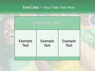 A Group Of Soccer Fans With A Megaphone In Front Of Them PowerPoint Template