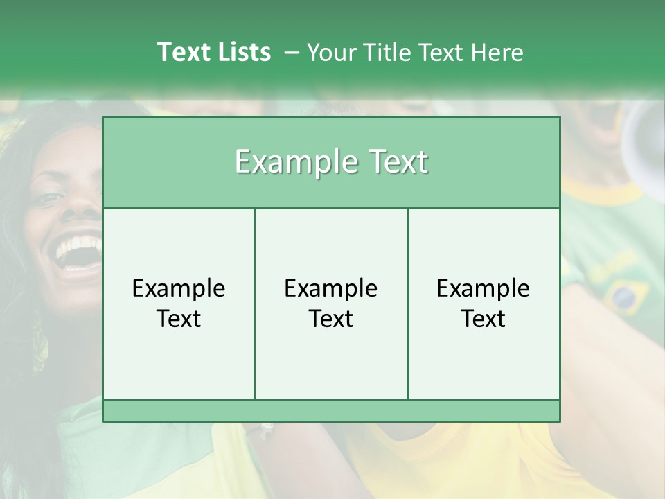 A Group Of Soccer Fans With A Megaphone In Front Of Them PowerPoint Template