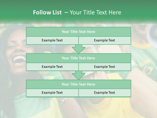 A Group Of Soccer Fans With A Megaphone In Front Of Them PowerPoint Template