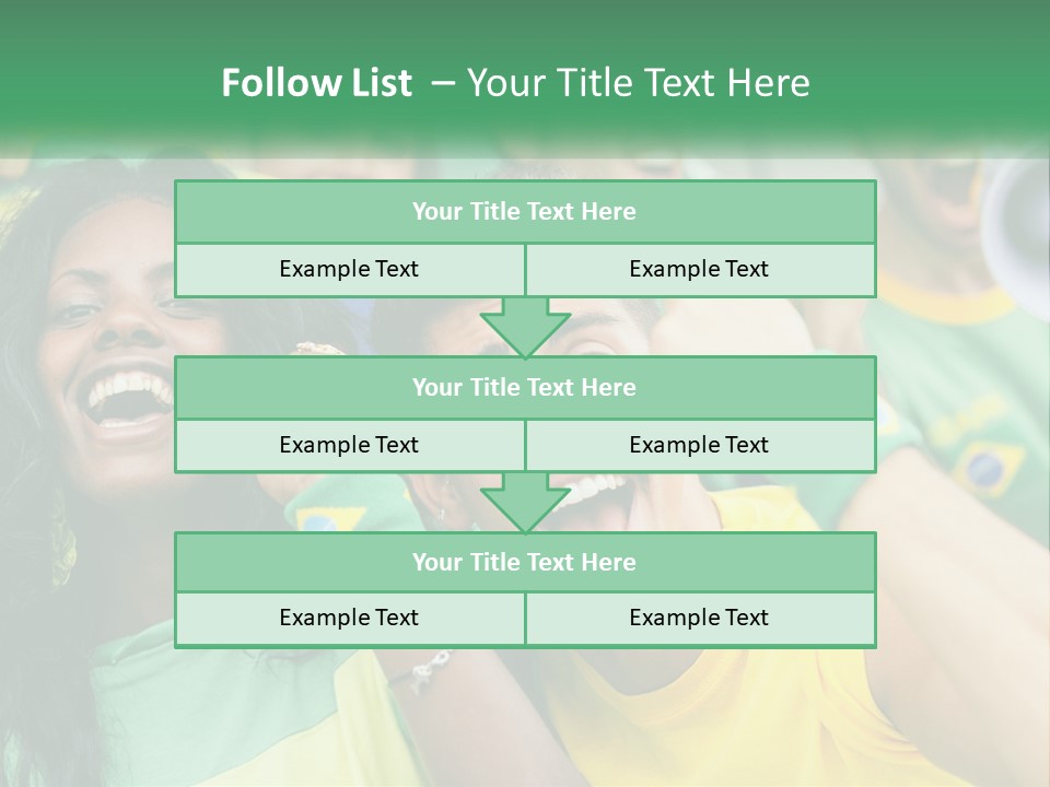 A Group Of Soccer Fans With A Megaphone In Front Of Them PowerPoint Template