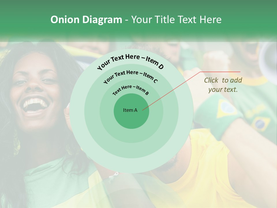 A Group Of Soccer Fans With A Megaphone In Front Of Them PowerPoint Template