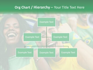 A Group Of Soccer Fans With A Megaphone In Front Of Them PowerPoint Template