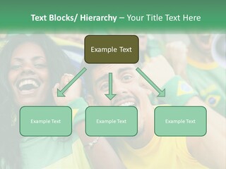 A Group Of Soccer Fans With A Megaphone In Front Of Them PowerPoint Template