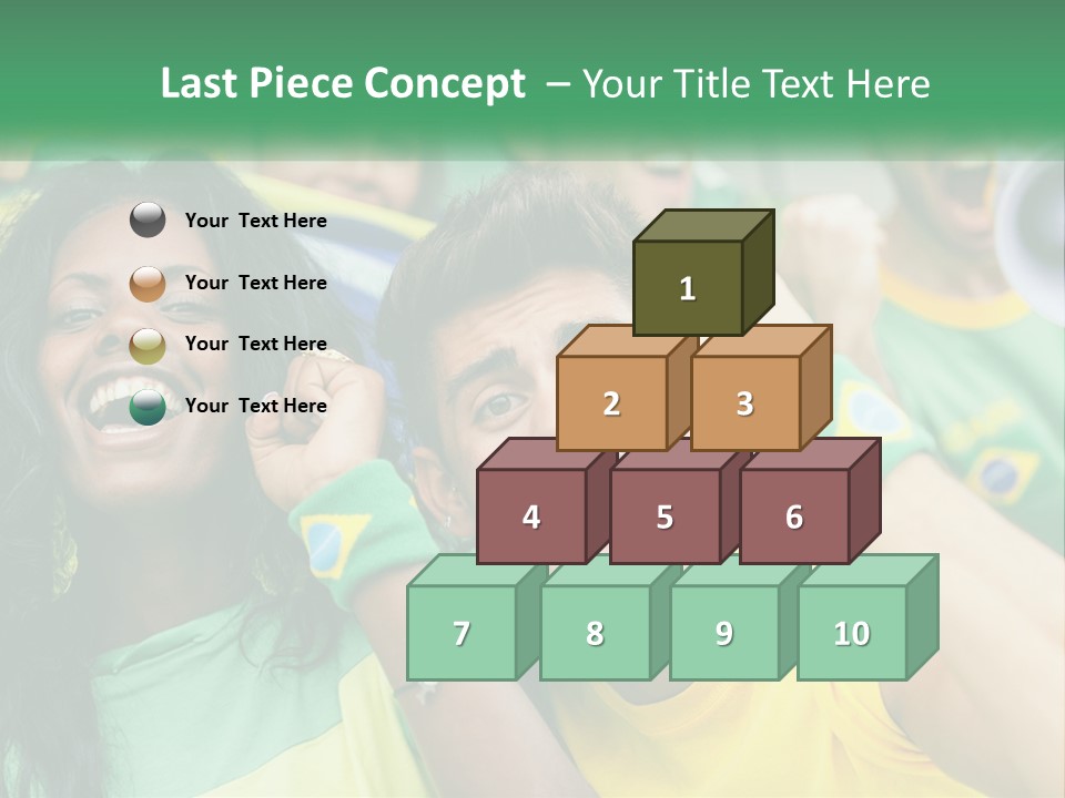 A Group Of Soccer Fans With A Megaphone In Front Of Them PowerPoint Template