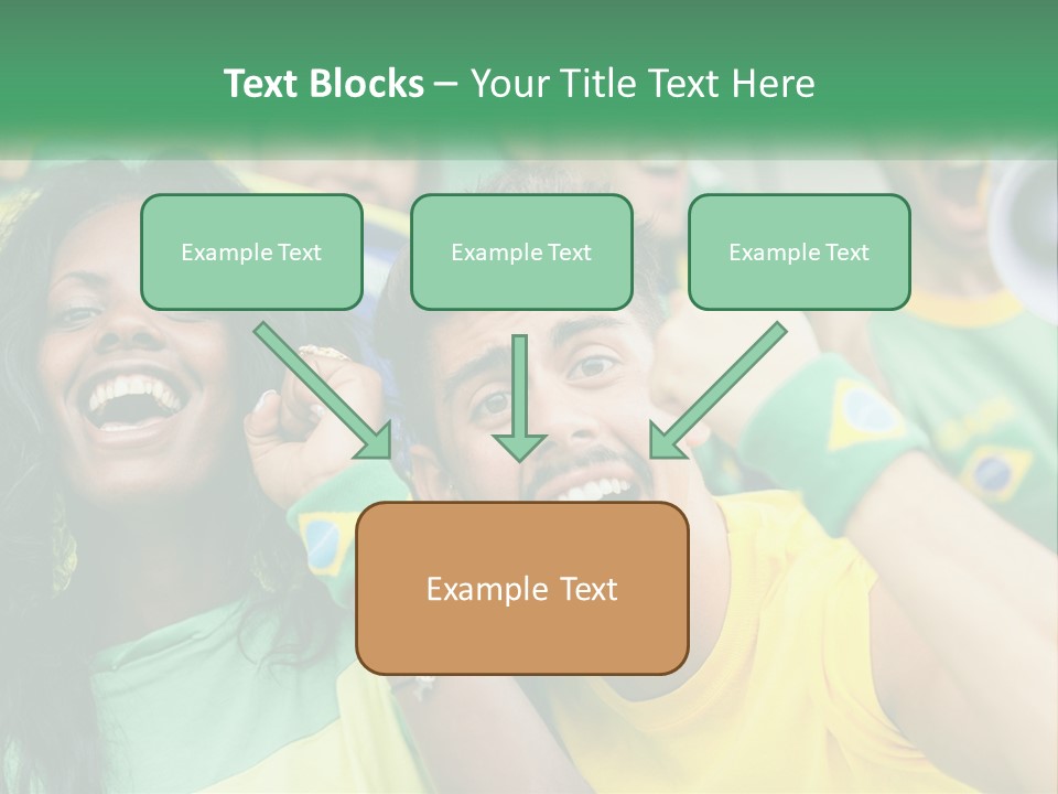 A Group Of Soccer Fans With A Megaphone In Front Of Them PowerPoint Template