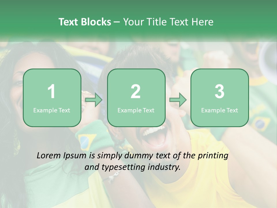 A Group Of Soccer Fans With A Megaphone In Front Of Them PowerPoint Template