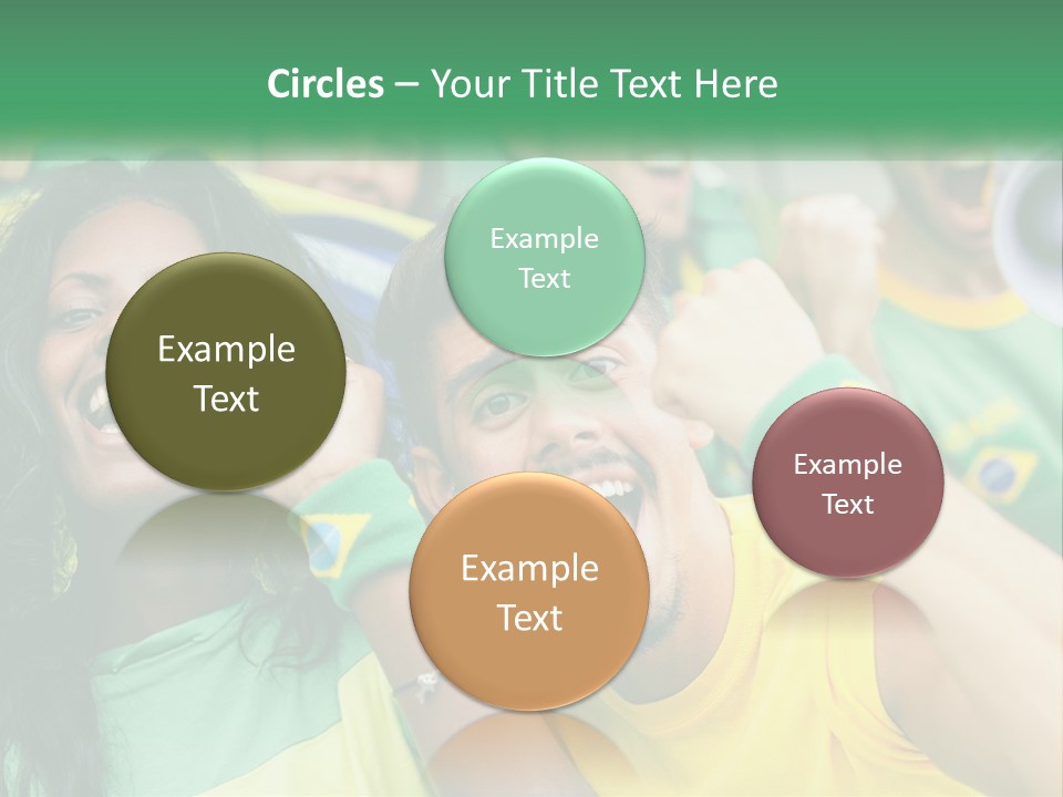 A Group Of Soccer Fans With A Megaphone In Front Of Them PowerPoint Template