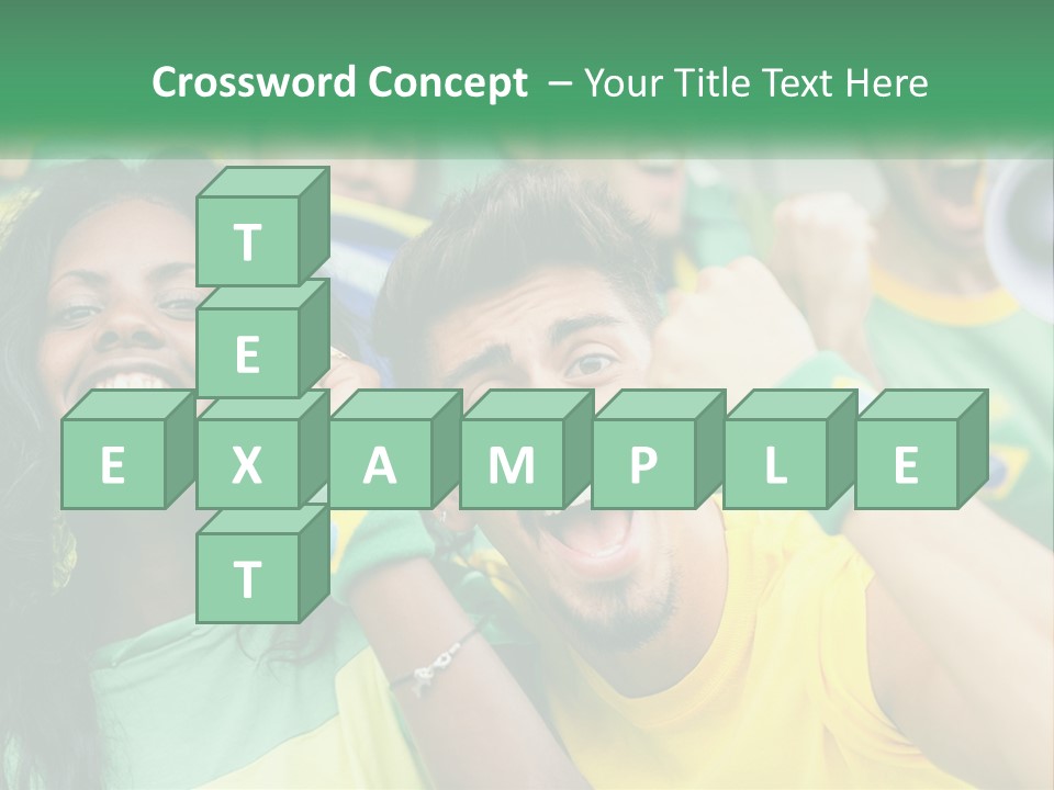 A Group Of Soccer Fans With A Megaphone In Front Of Them PowerPoint Template