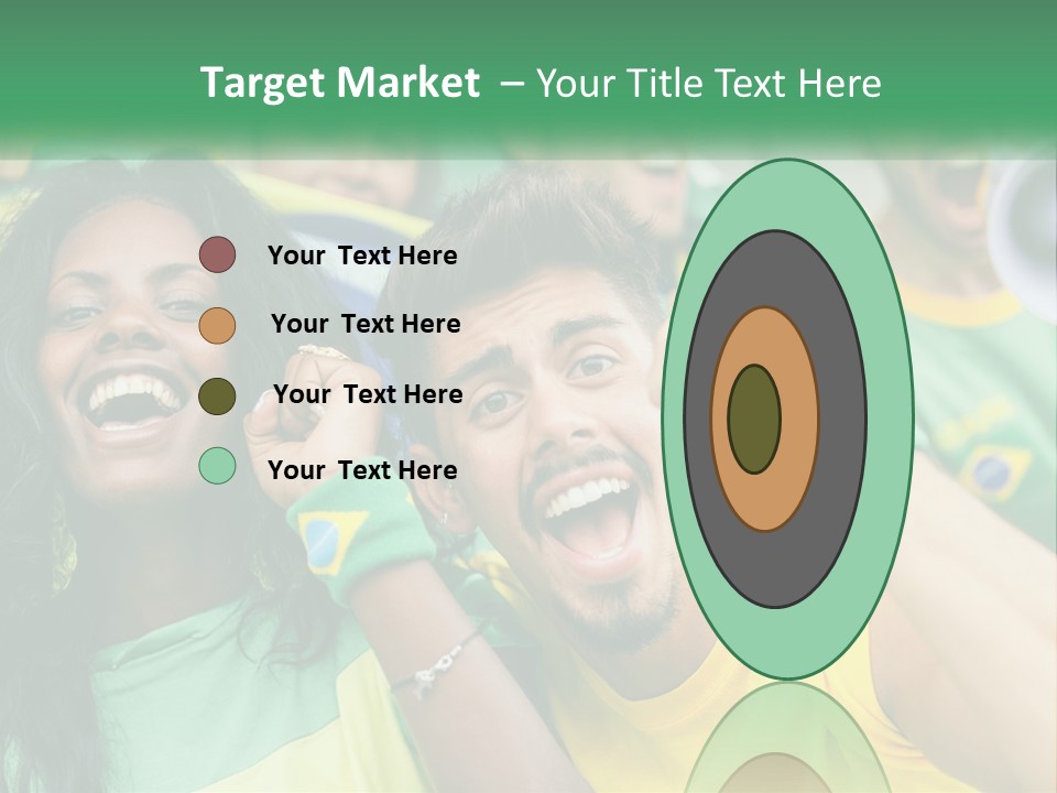A Group Of Soccer Fans With A Megaphone In Front Of Them PowerPoint Template