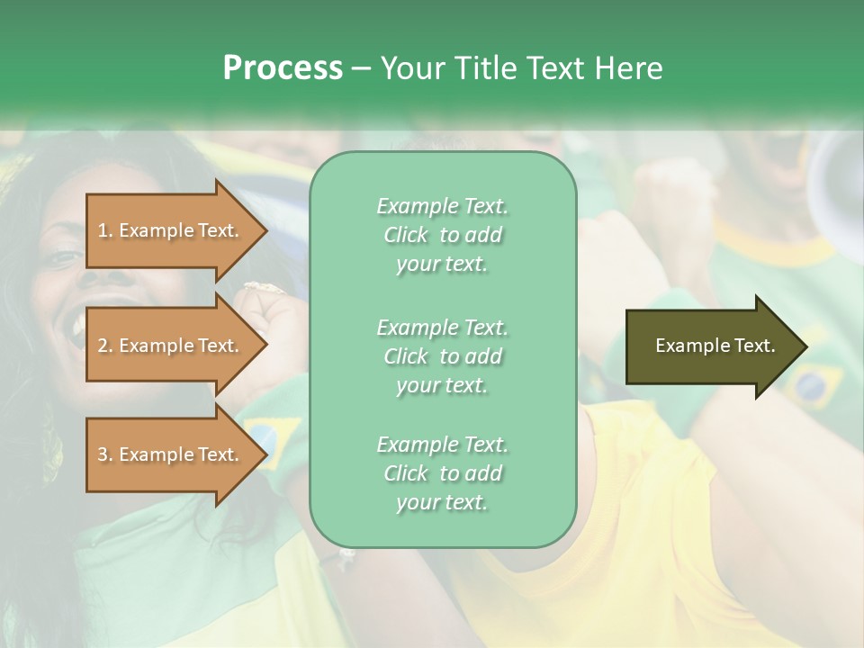 A Group Of Soccer Fans With A Megaphone In Front Of Them PowerPoint Template