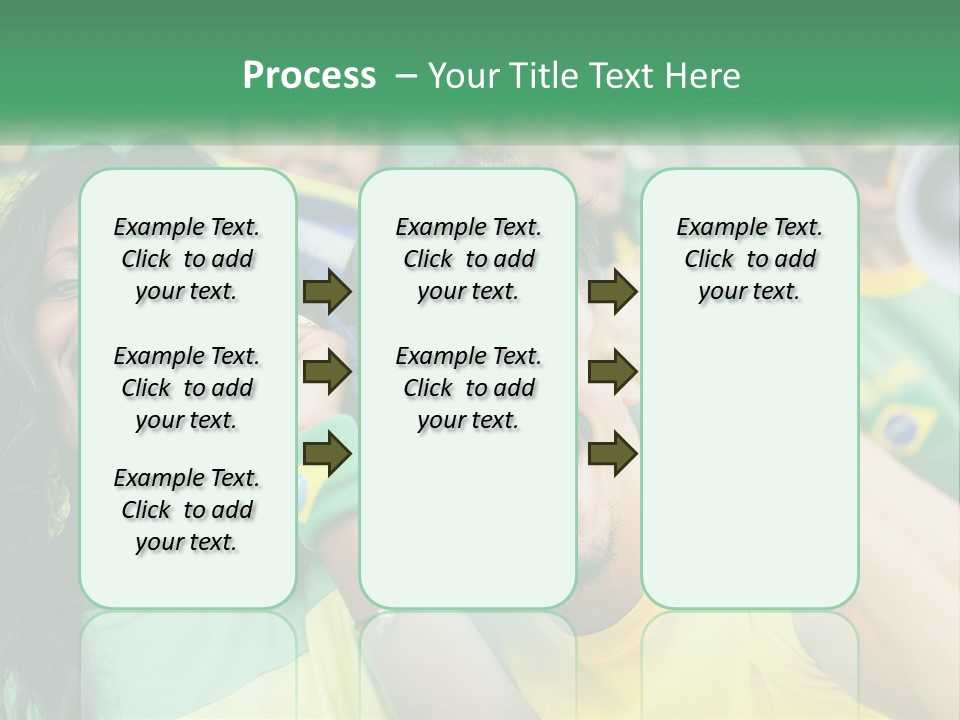 A Group Of Soccer Fans With A Megaphone In Front Of Them PowerPoint Template