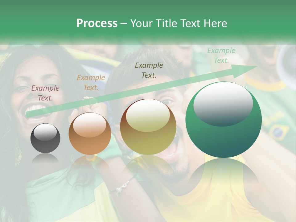 A Group Of Soccer Fans With A Megaphone In Front Of Them PowerPoint Template