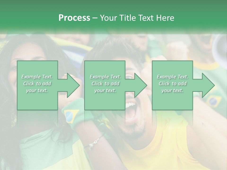 A Group Of Soccer Fans With A Megaphone In Front Of Them PowerPoint Template
