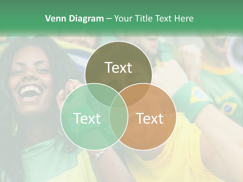 A Group Of Soccer Fans With A Megaphone In Front Of Them PowerPoint Template