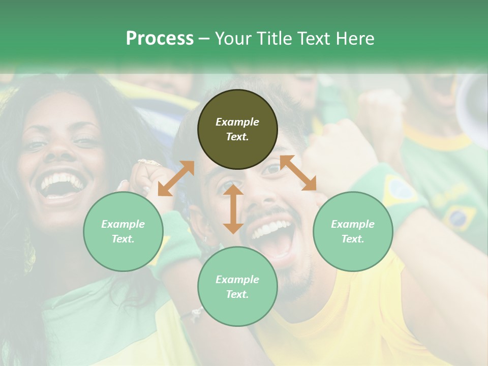 A Group Of Soccer Fans With A Megaphone In Front Of Them PowerPoint Template