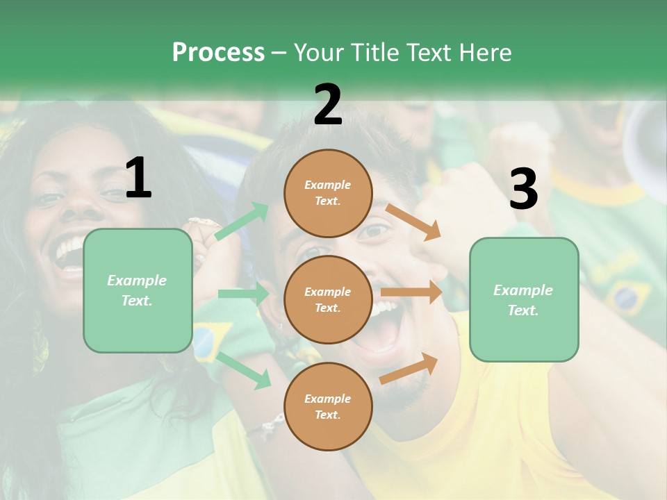 A Group Of Soccer Fans With A Megaphone In Front Of Them PowerPoint Template