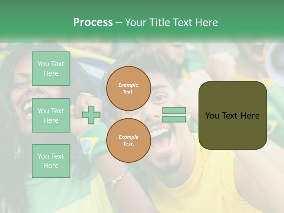 A Group Of Soccer Fans With A Megaphone In Front Of Them PowerPoint Template
