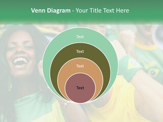 A Group Of Soccer Fans With A Megaphone In Front Of Them PowerPoint Template