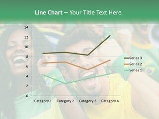 A Group Of Soccer Fans With A Megaphone In Front Of Them PowerPoint Template